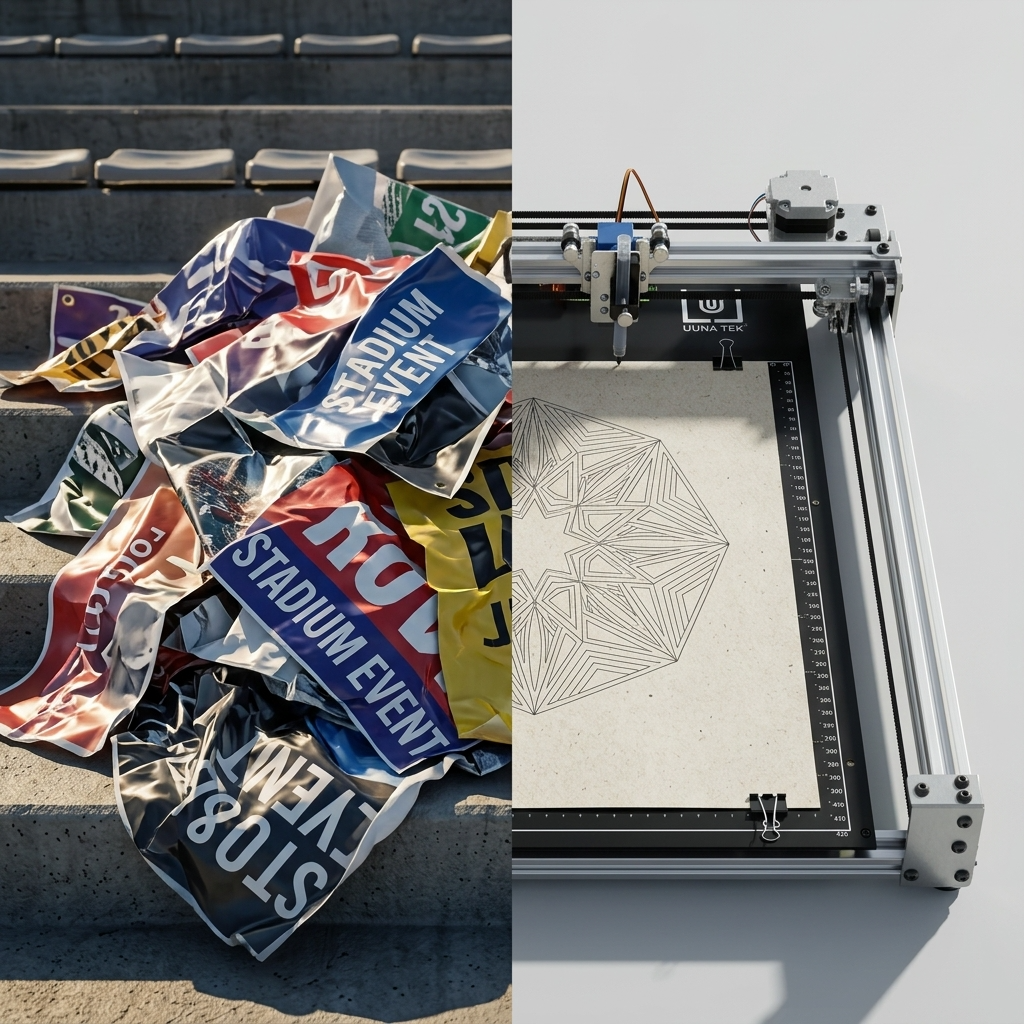 The Green Fan Canvas: How Generative Art Plotters Enable Zero-Waste Sports Culture
