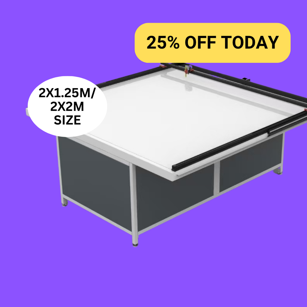UUNA TEK 3.0 (2x1.25M / 2x2M) Pen Plotter Industriale Preassemblato e Tavolo da Disegno Robusto per Planimetrie Architettoniche, Disegno CAD e Prototipazione di Fustelle per Imballaggi (WiFi e Scheda SD)