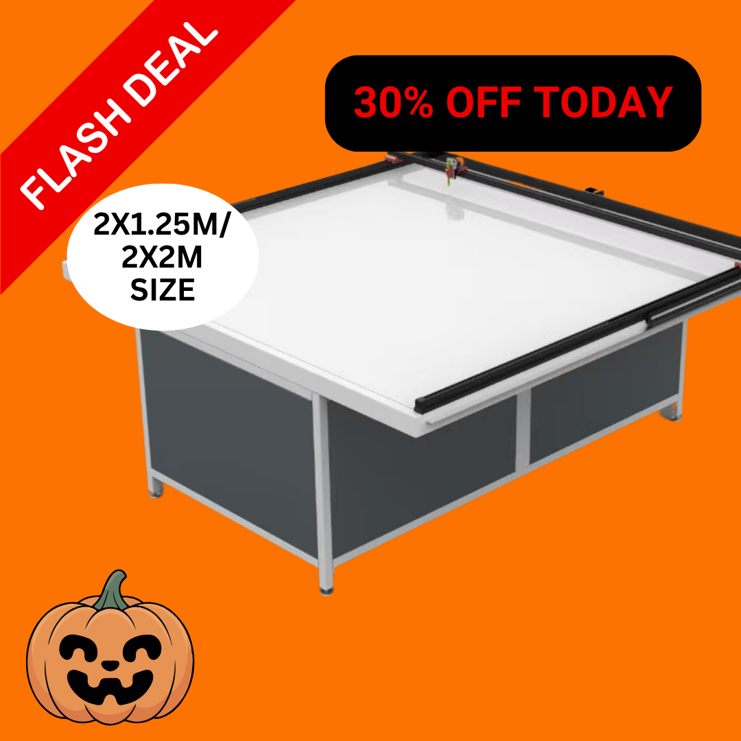UUNA TEK 3.0 (2x1.25M / 2x2M) Pen Plotter Industriale Preassemblato e Tavolo da Disegno Robusto per Planimetrie Architettoniche, Disegno CAD e Prototipazione di Fustelle per Imballaggi (WiFi e Scheda SD)