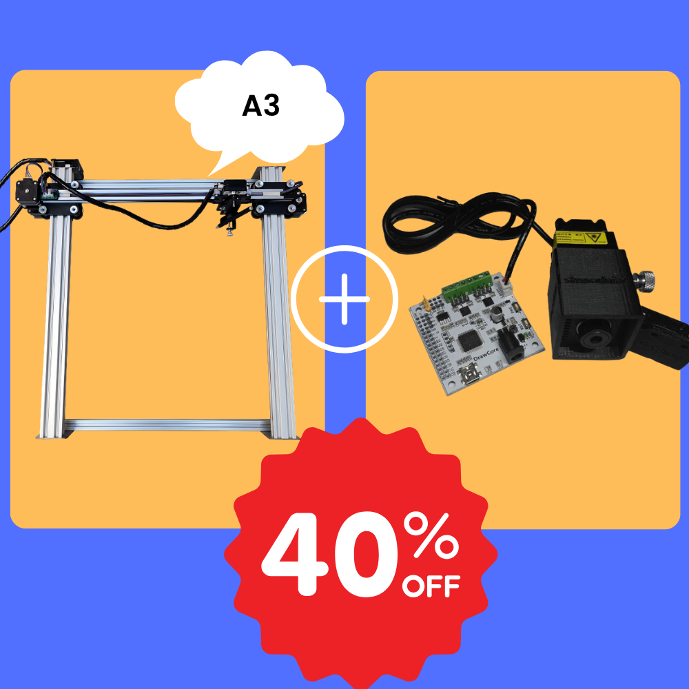 iDraw H Plotter a penna A3 + Testa laser da 2,5W Bundle
