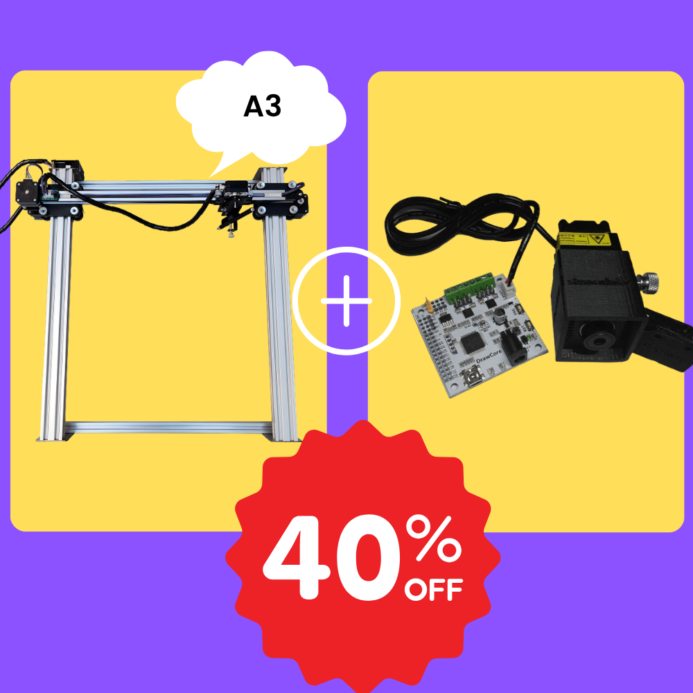 iDraw H Plotter a penna A3 + Testa laser da 2,5W Bundle